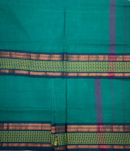 Chettinad Cotton Saree Peacock Green