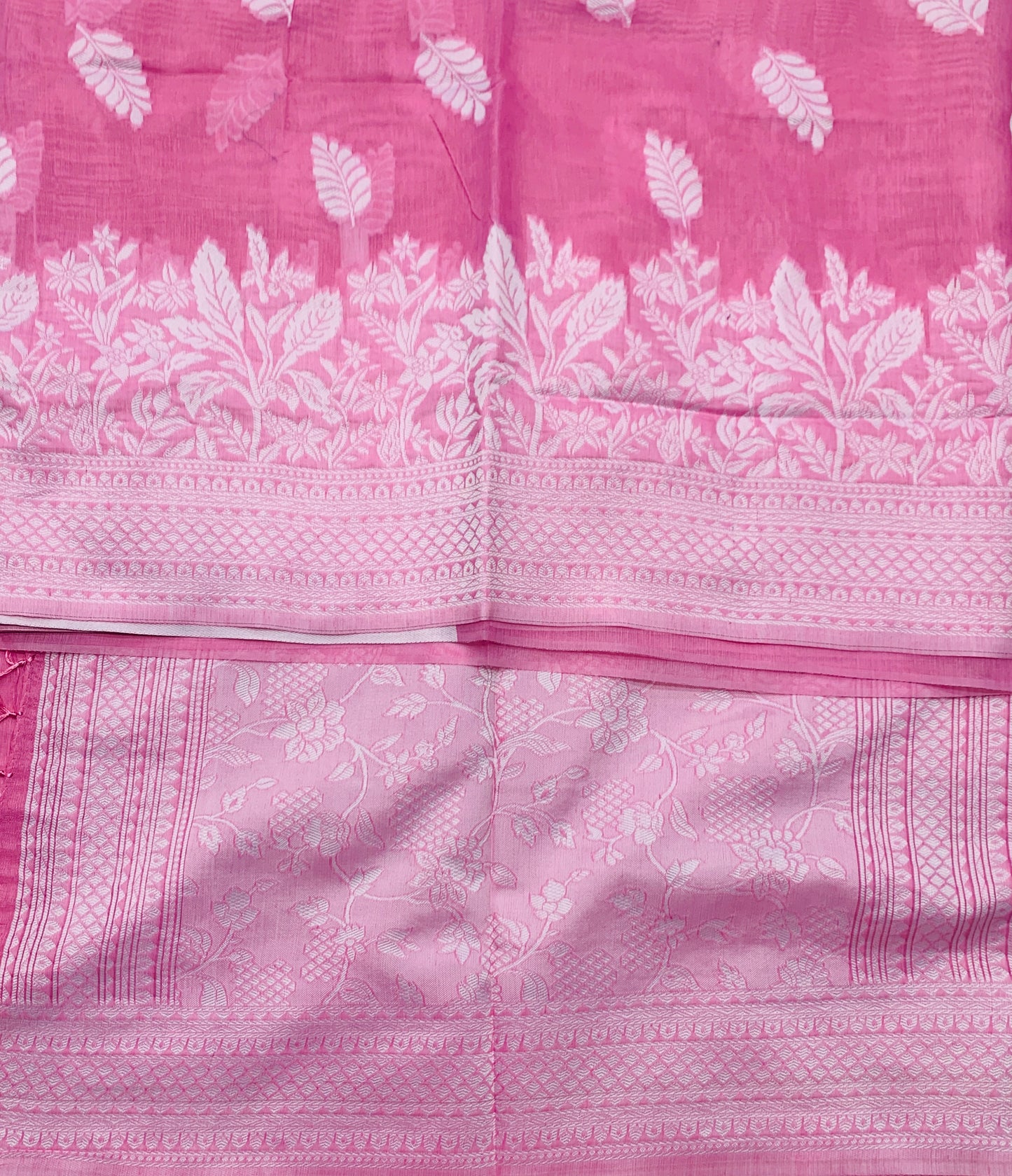 Banaras Katan Saree Baby Pink Colour with Katan Work Border