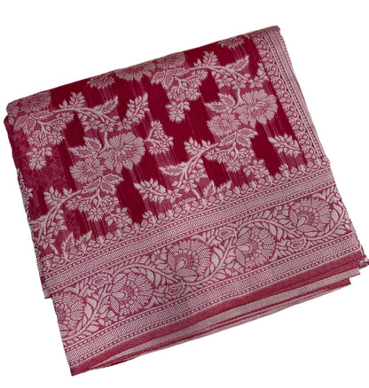 Banaras Katan Saree Pink Colour with Katan Work Border