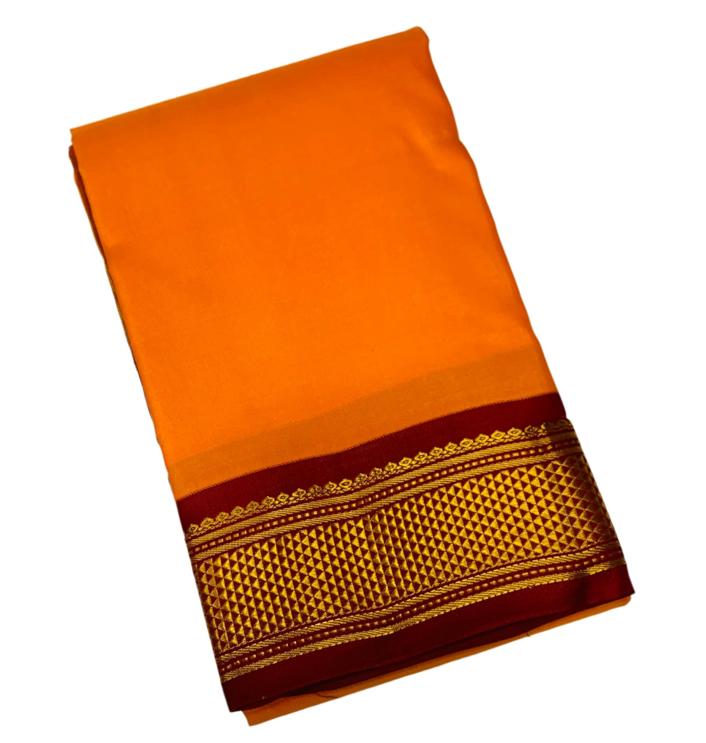 Pure Kanchipuram Silk Saree Mango Yellow shade with Maroon Border