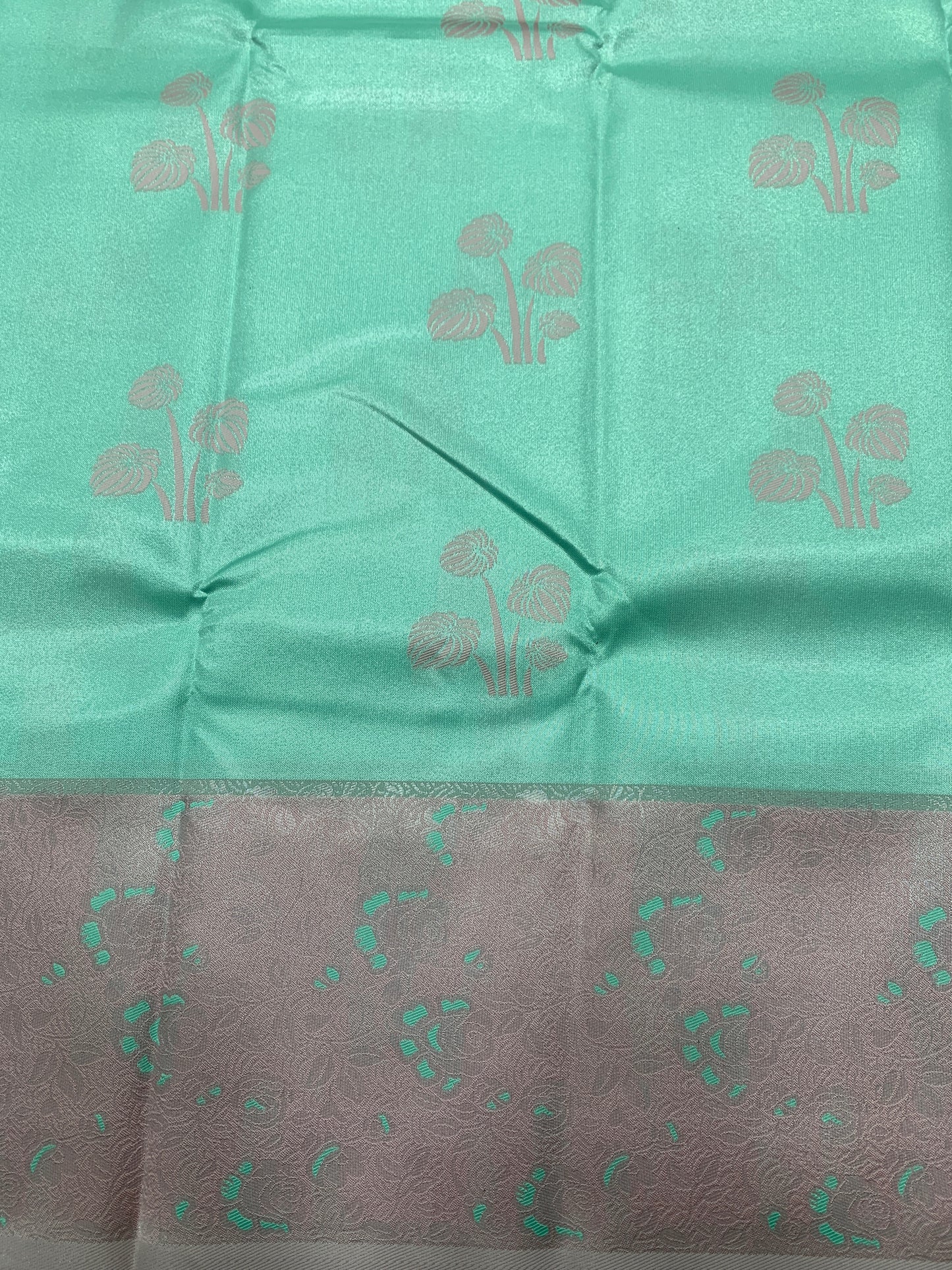 Art Silk Saree Sapphire Colour with Baby Pink Colour Border