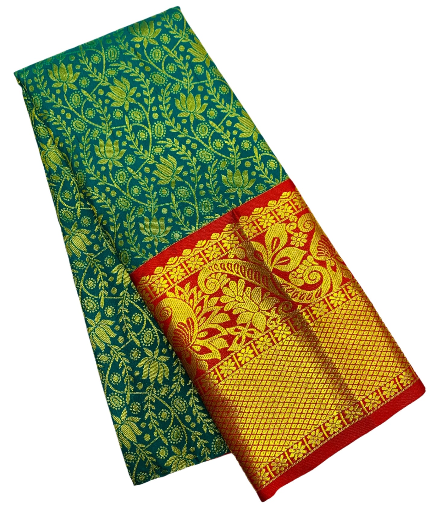 Light Green shade Vegan Silk Kids Pattu Pavadai with Contrast border for age 5 to 10