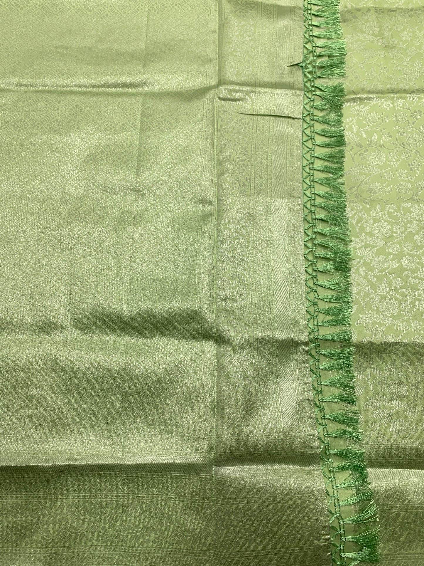 Art Silk Saree Light Green Colour with Self Border