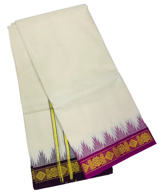 Cotton Dhoti Half White