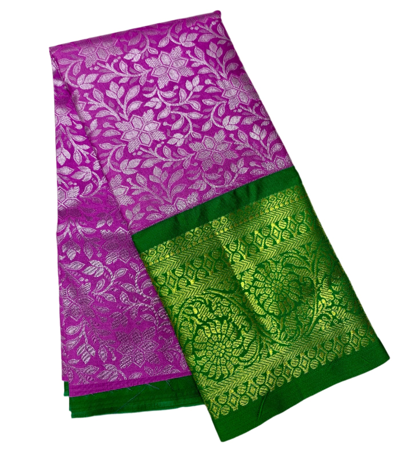 Lavender Shade Vegan Silk Kids Pattu Pavadai with Contrast border for age 2 to 5