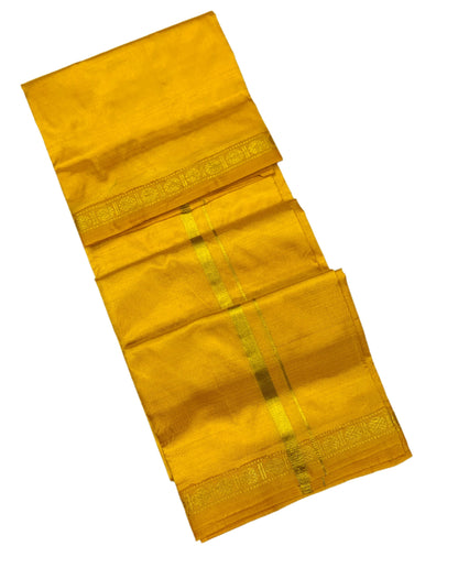 Silk Pooja Towel Golden Yellow colour