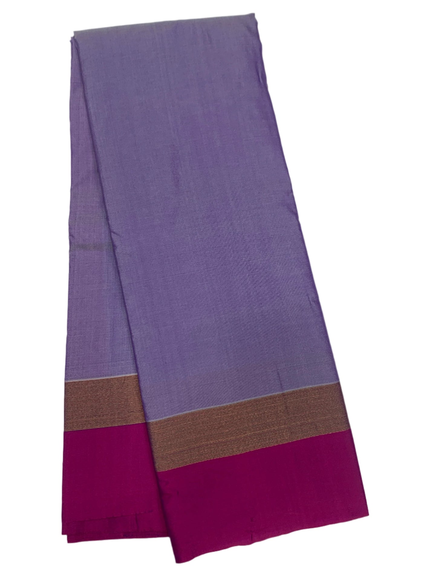 Arani Silk Saree Lavender Colour with Pink and Golden Zari Border