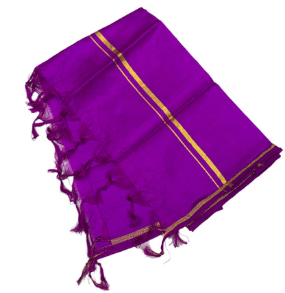 Silk Pooja Towel Magenta Colour