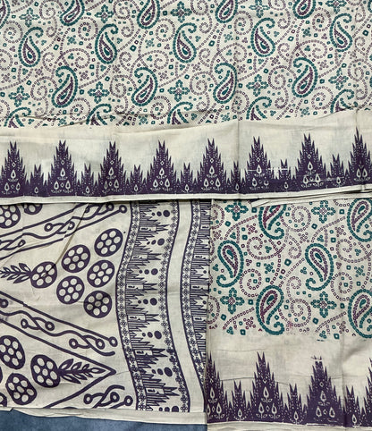MulMul Cotton Cream Colour with Temple Border