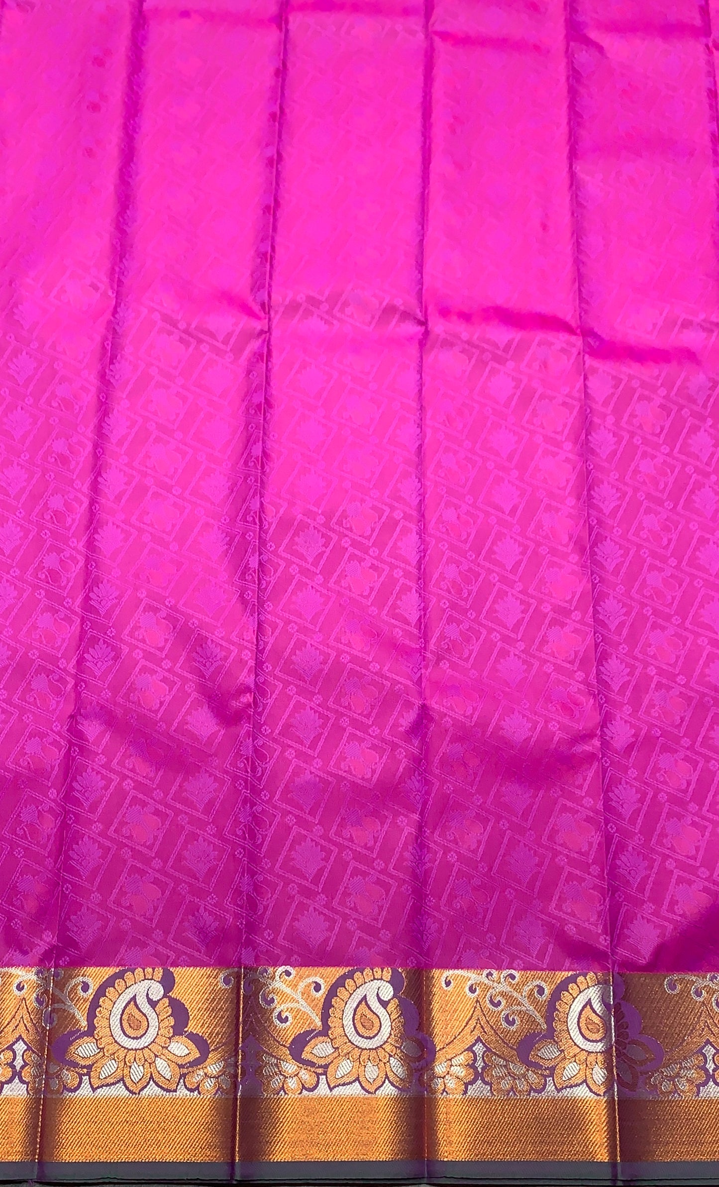 Synthetic Cotton Saree Pink Shade with Copper Border