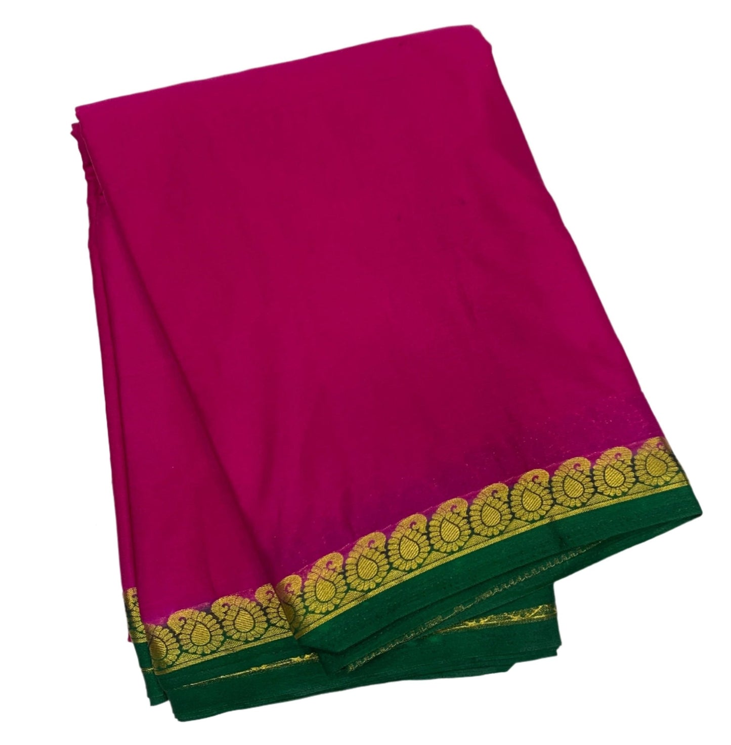 Crepe Saree Pink Colour with Mango Design Border