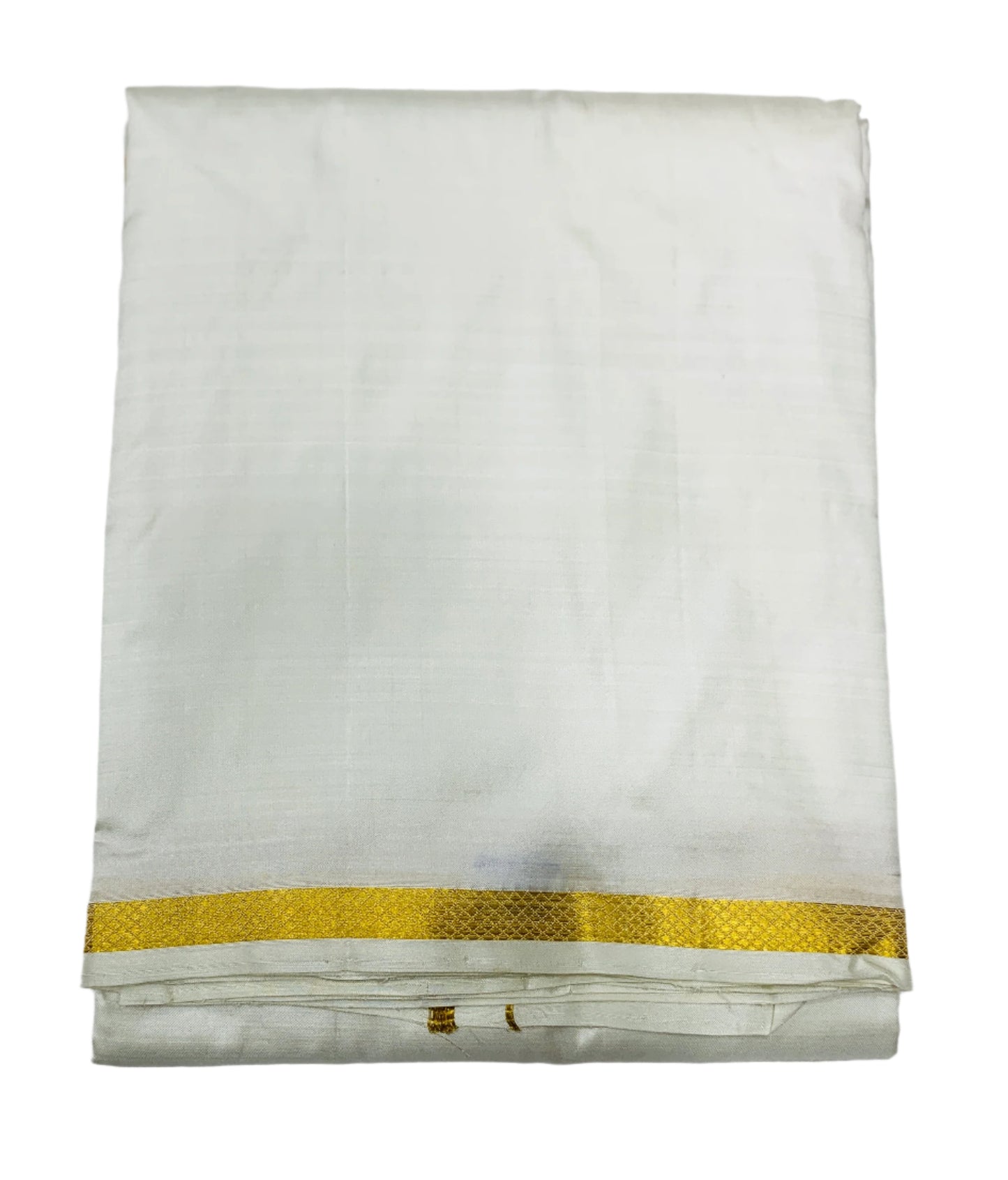 9X5 Pure Silk Dhoti Cream Colour with Small Border