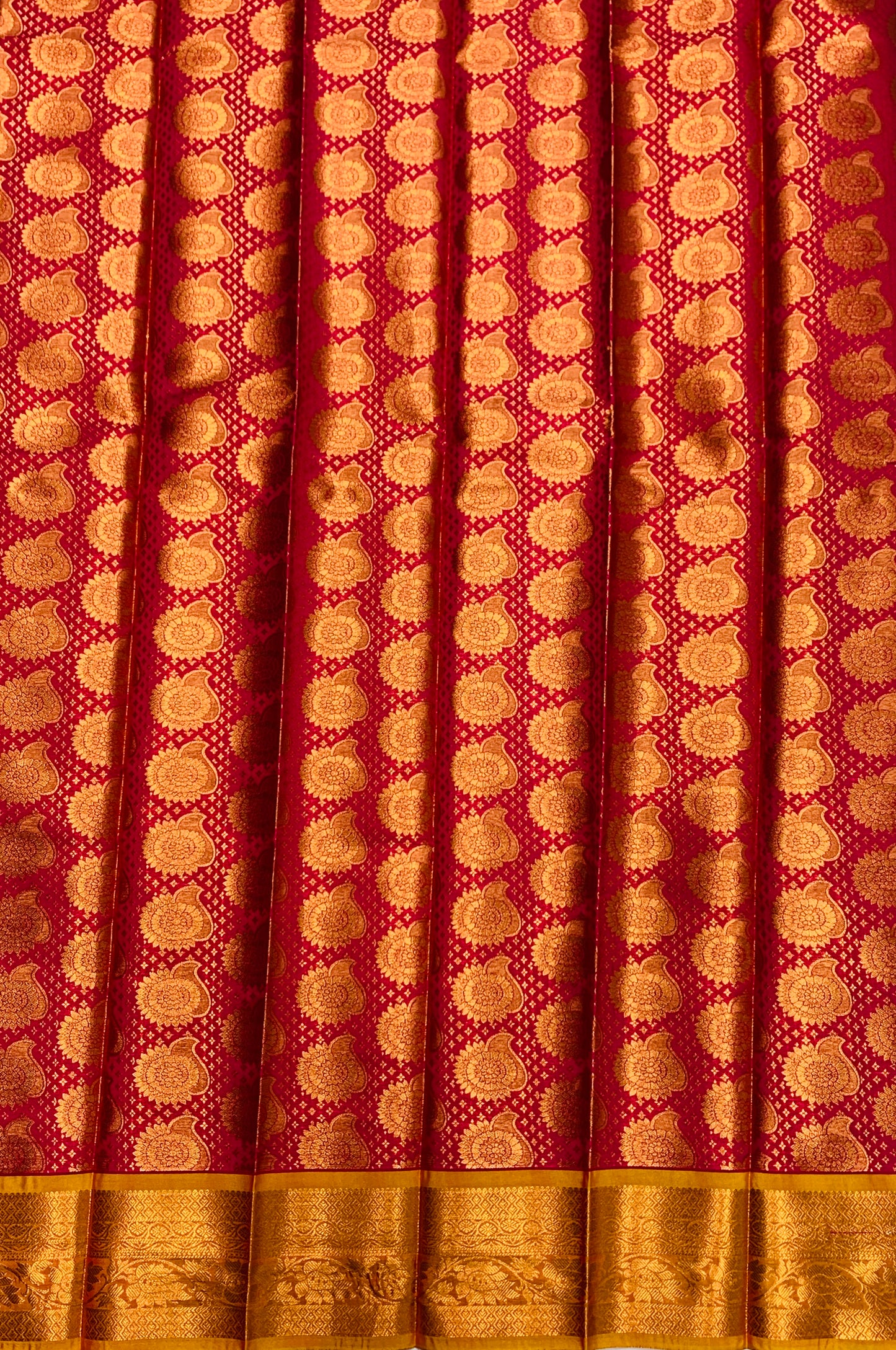 Vegan Silk Saree Pink Colour with Copper Border