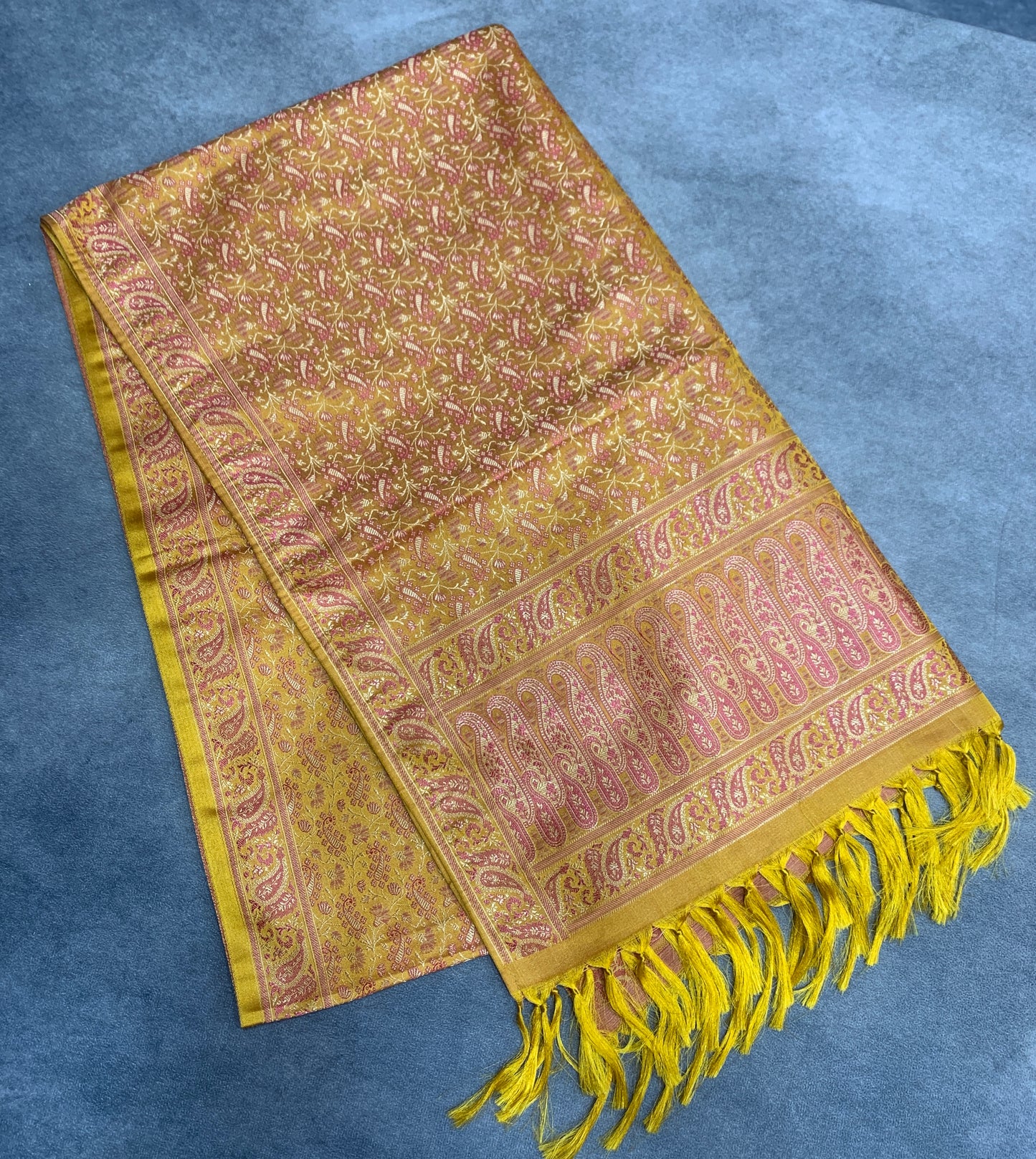 Golden Yellow Colour Facilitation Shawl Ponnadai