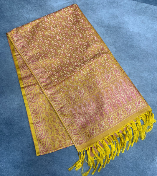 Golden Yellow Colour Facilitation Shawl Ponnadai