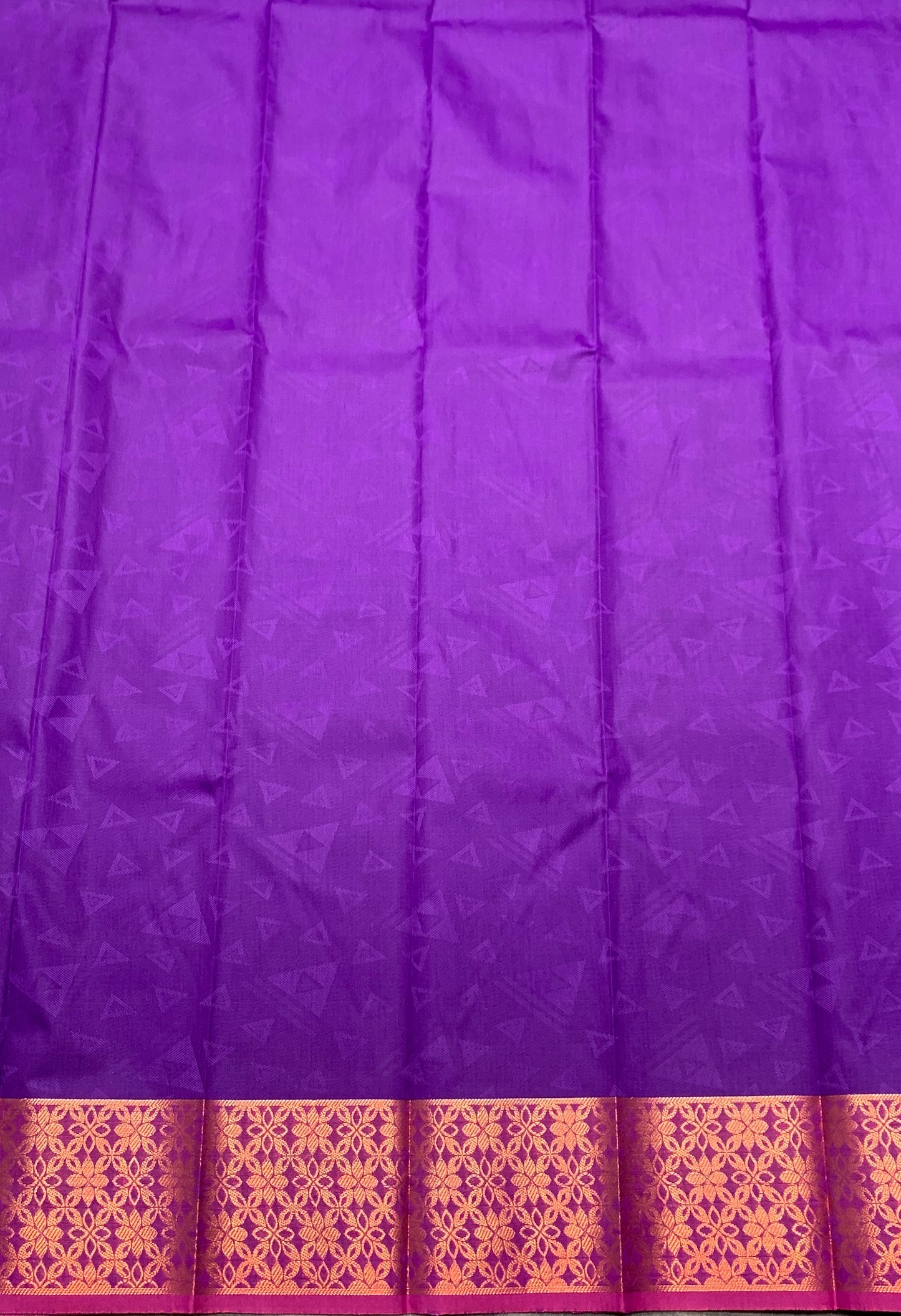 Synthetic Cotton Saree Purple Colour with Pinkish Gold Colour Border