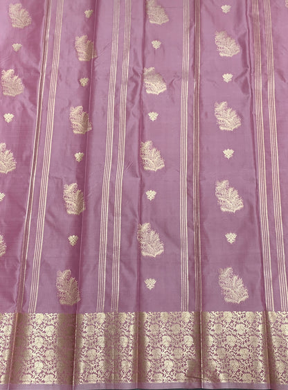 Soft Silk Casual Saree Onion Pink with Sliver Zari Border