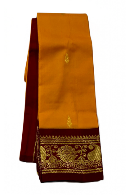 Kanchipuram Silk Saree with Mango Yellow Colour