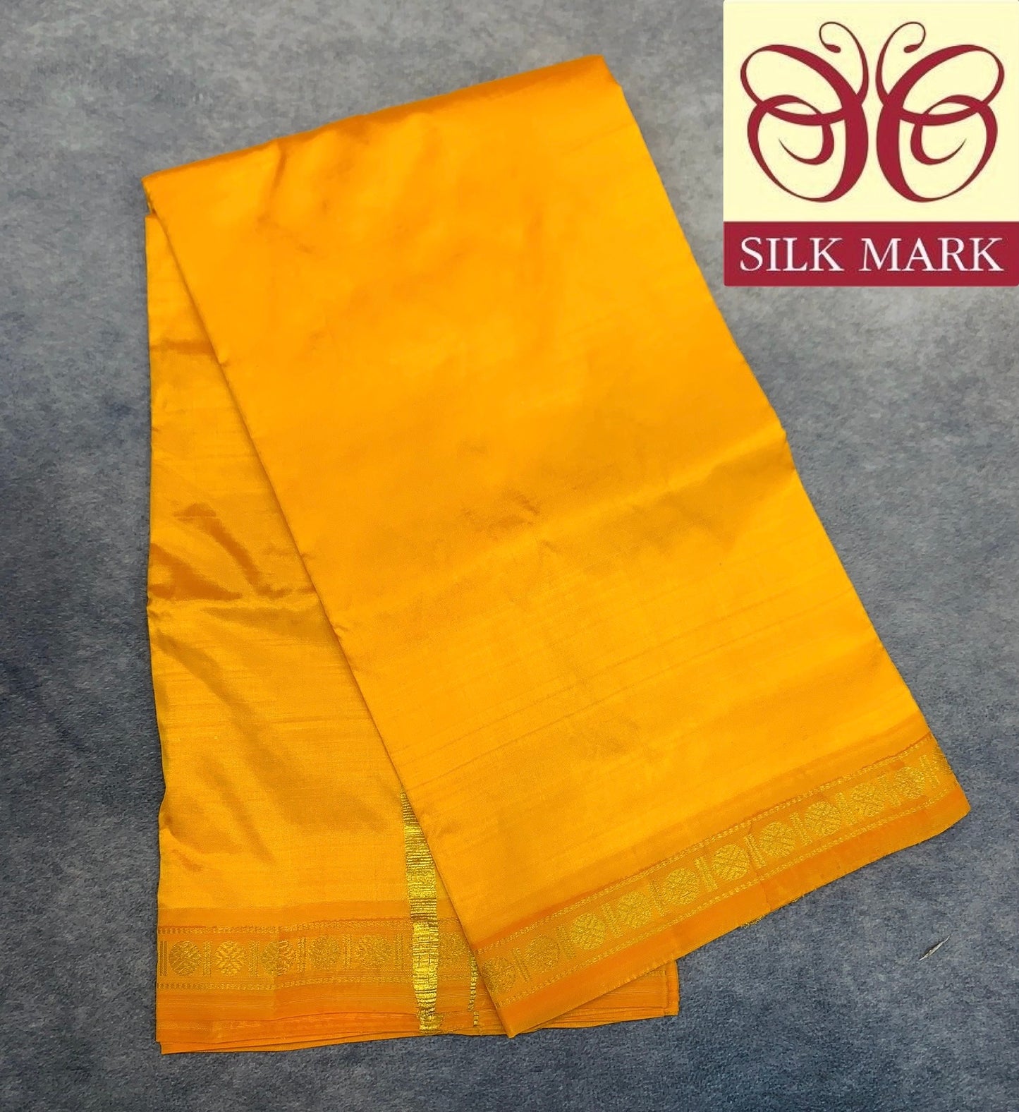 Silk Pooja Towel Mango Yellow colour