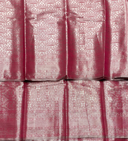 Fancy Tissue Saree Redis Pink Colour with Self Design Border