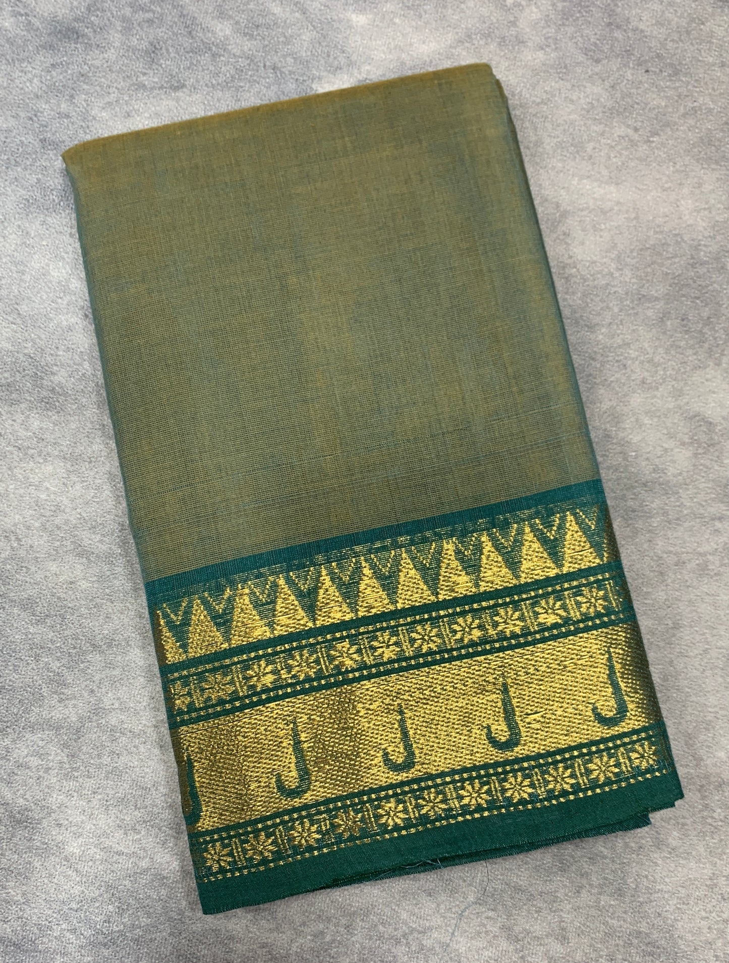 Chettinad Cotton Saree Dual Shade with Rama Green Border