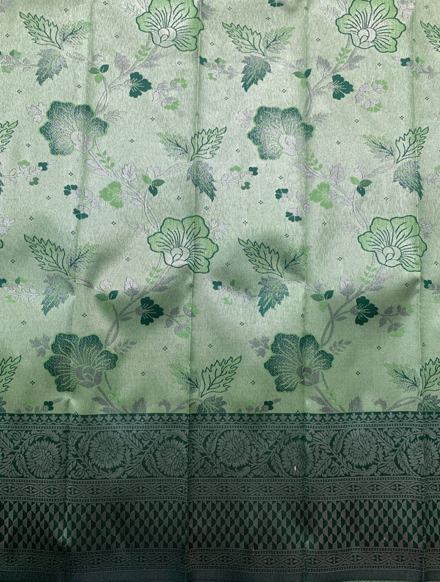 Art Silk Saree Pasi Green Colour with Dark Green Colour Border