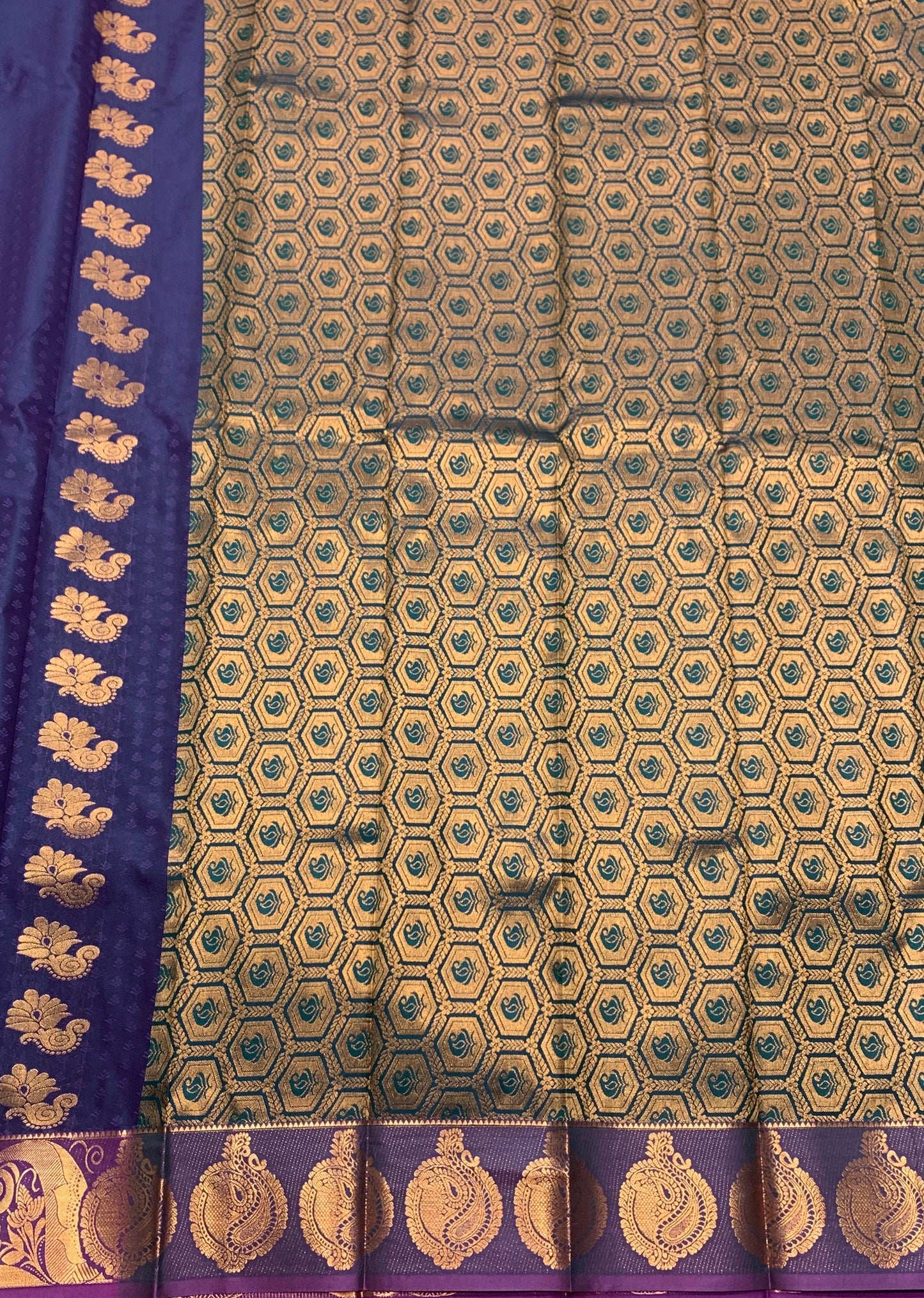Vegan Silk Saree Navapalam Colour Saree with Copper Border