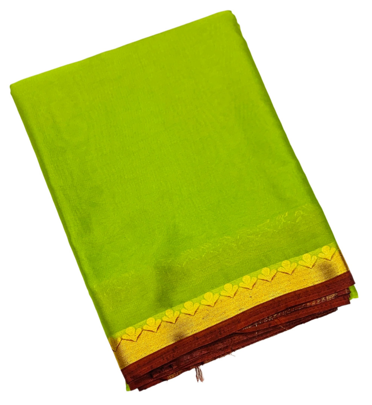 Crepe Saree Olive Green Colour with Floral Design Border