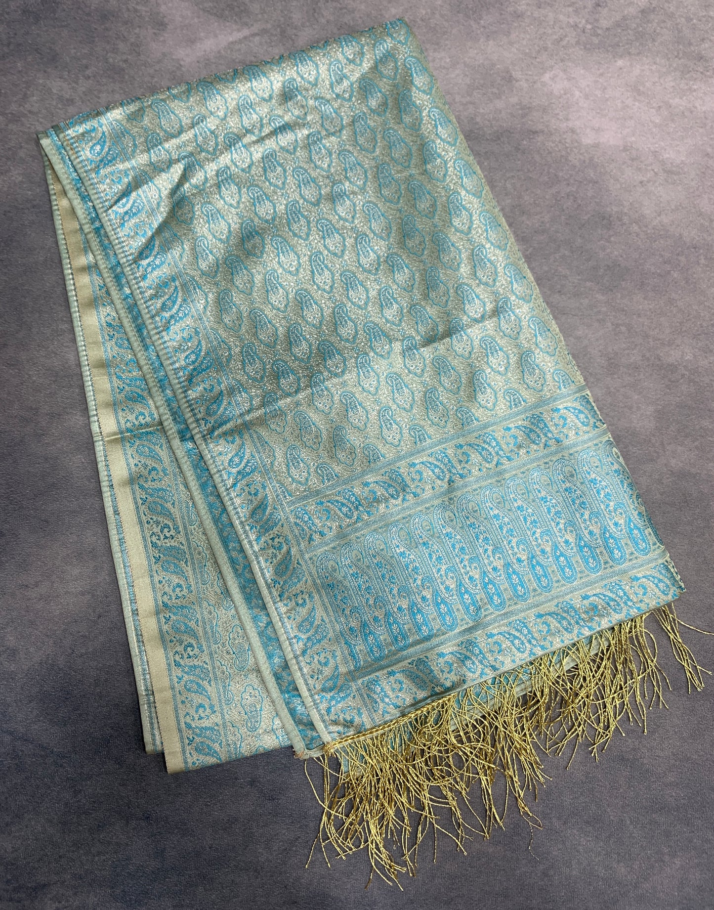 Sea Green Colour Facilitation Shawl Ponnadai