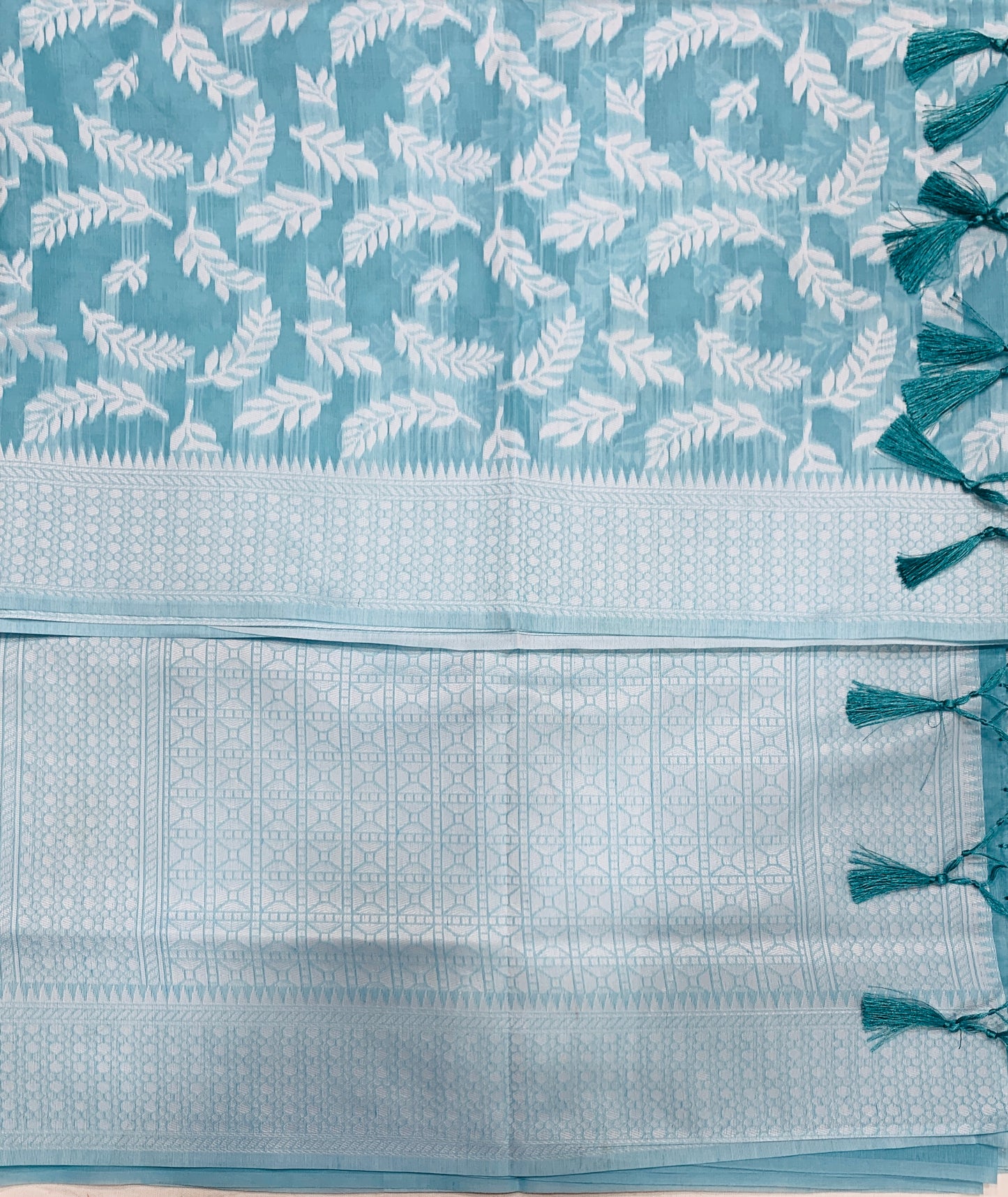 Banaras Katan Saree Sky Blue Colour