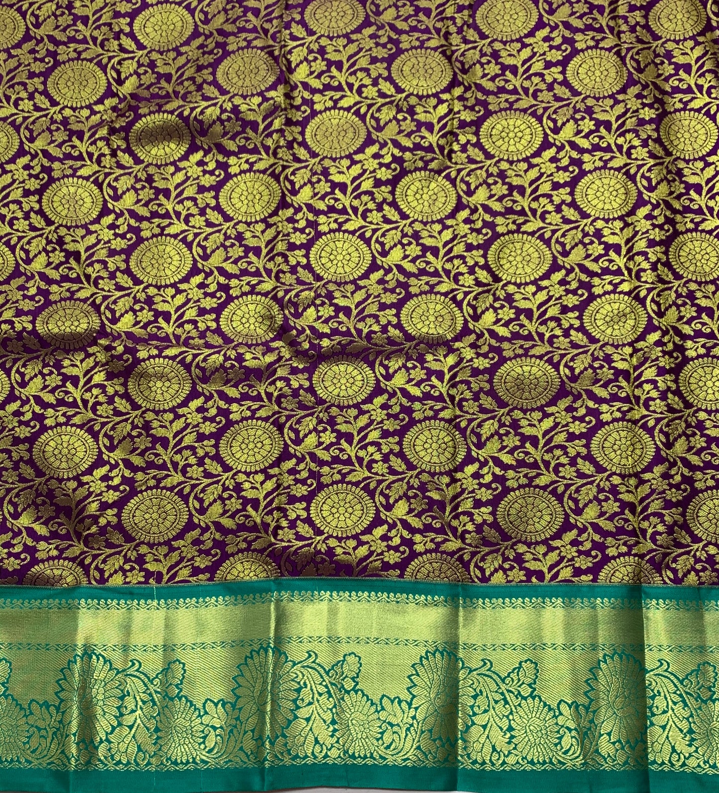 Magenta Shade Vegan Silk Kids Pattu Pavadai with Contrast Border for age 2 to 5