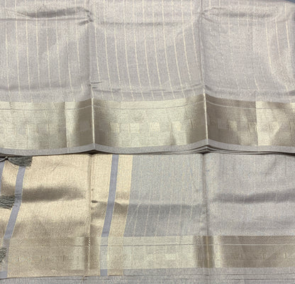 Banaras Katan Saree Light Brown Colour with Katan Work Border