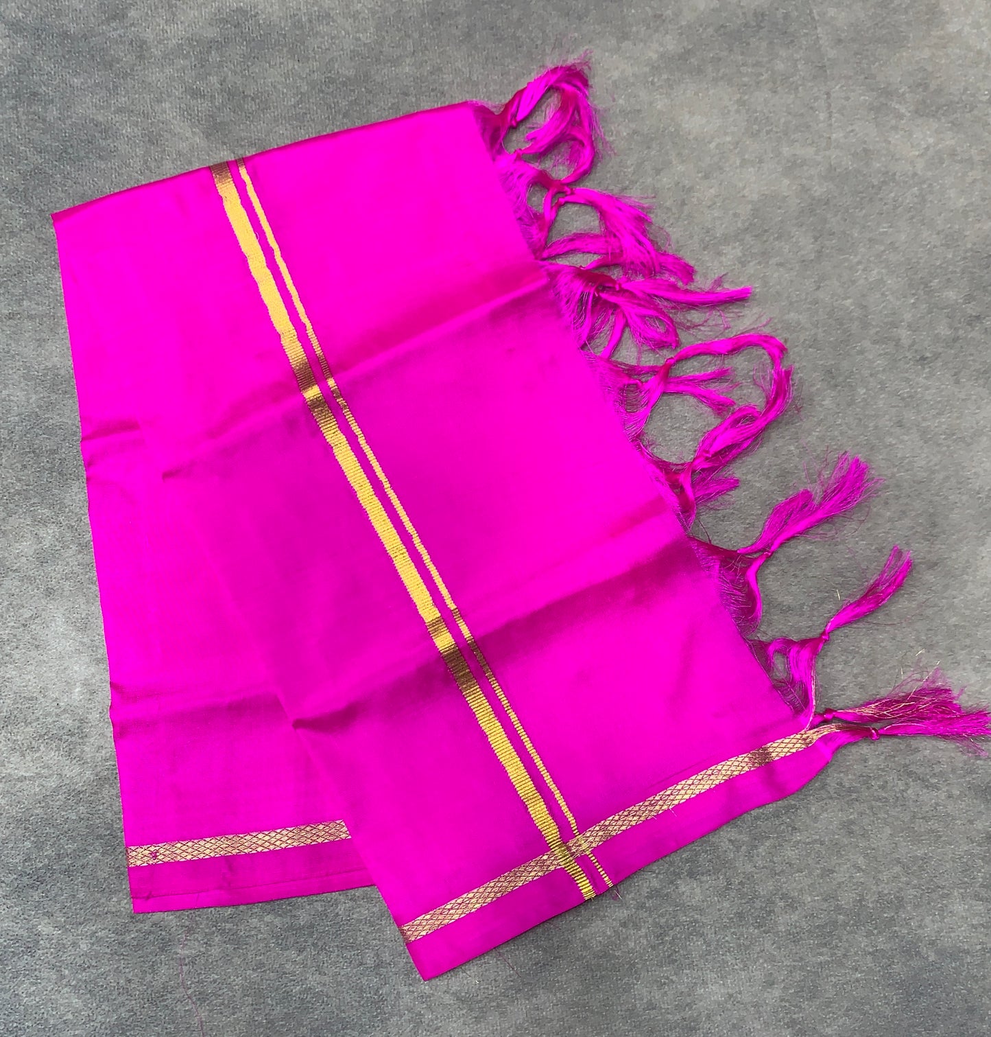 2 Mulam Silk Pooja Towel Pink Colour