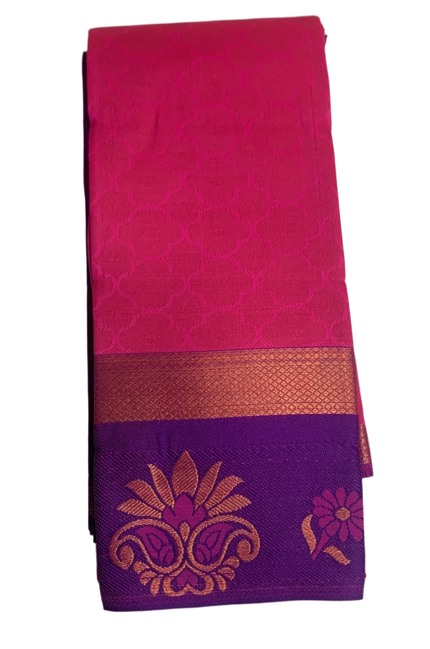 Synthetic Cotton Saree Baby Pink Shade with Violet Border