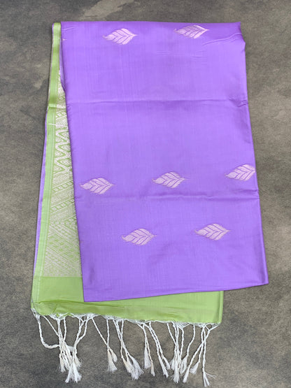 Art Silk Saree Lavender Colour with Borderless