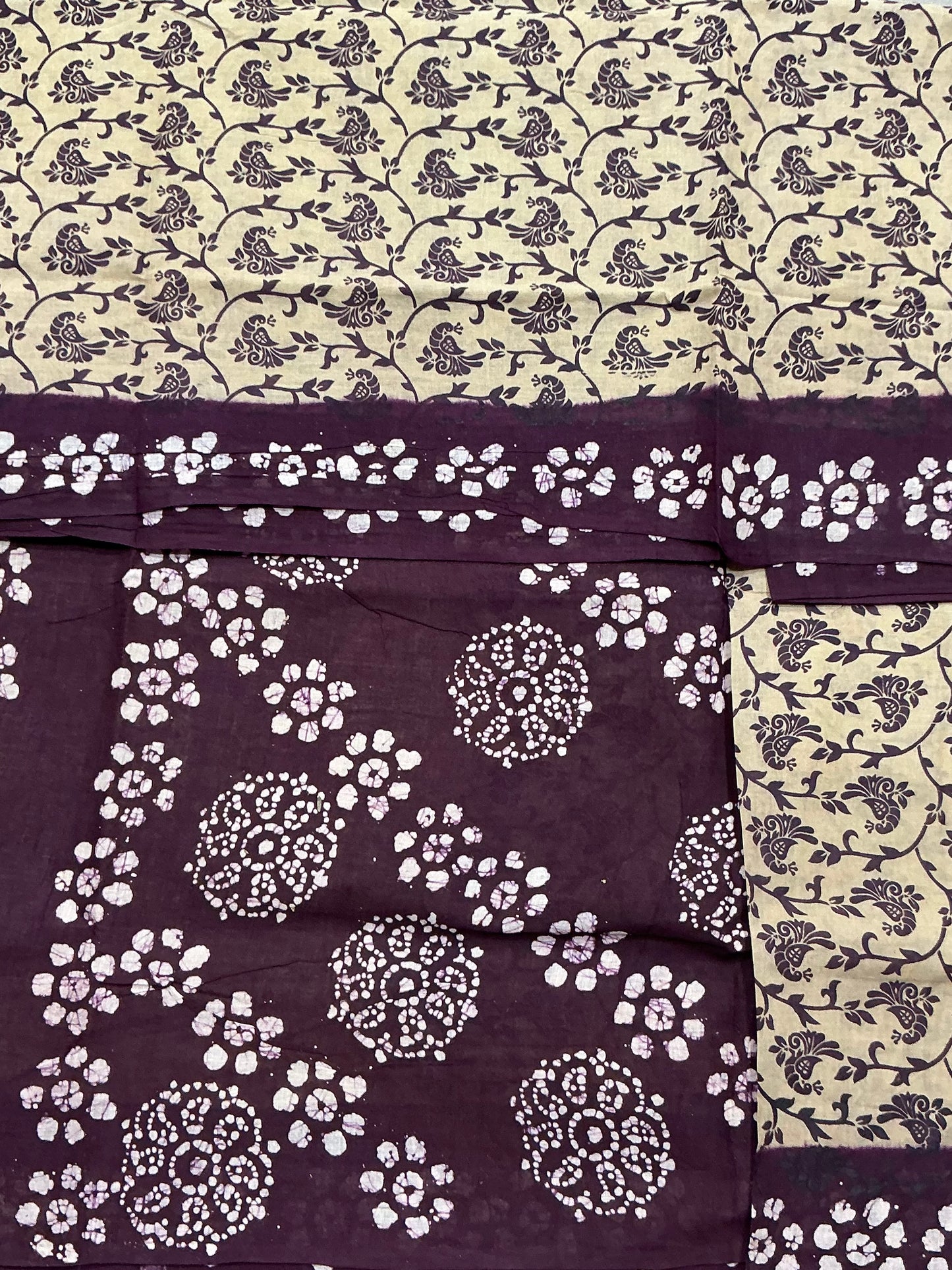 Chettinad Sungudi Cotton Tussar Colour with Magenta Colour Border