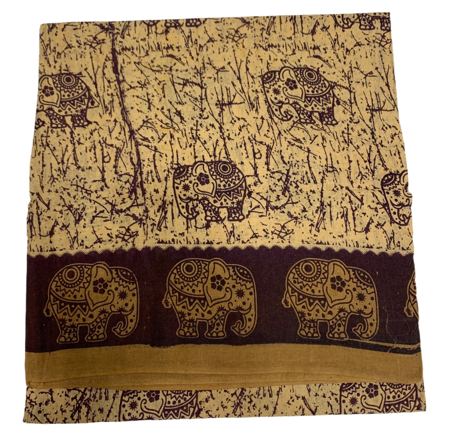 Chettinad Sungudi Cotton Tussar Colour with Brown Border