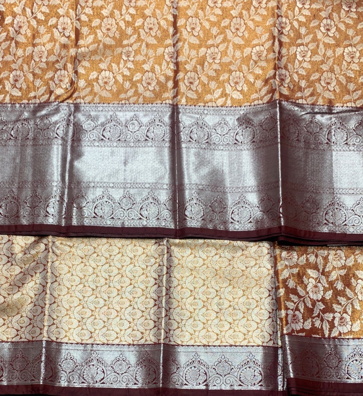 Chocolate Brown Colour Soft kanchi pattu with Brown Border