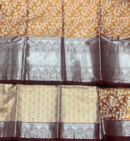 Chocolate Brown Colour Soft kanchi pattu with Brown Border