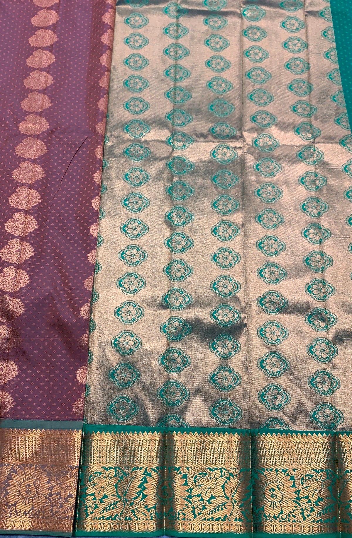 Vegan Silk Saree Chocolate Brown Colour Saree with Copper Border
