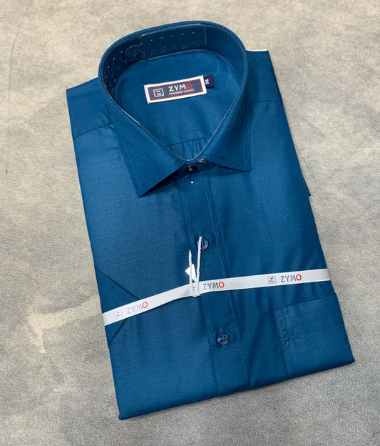 Half Sleeve Teal Blue Colour Shirt