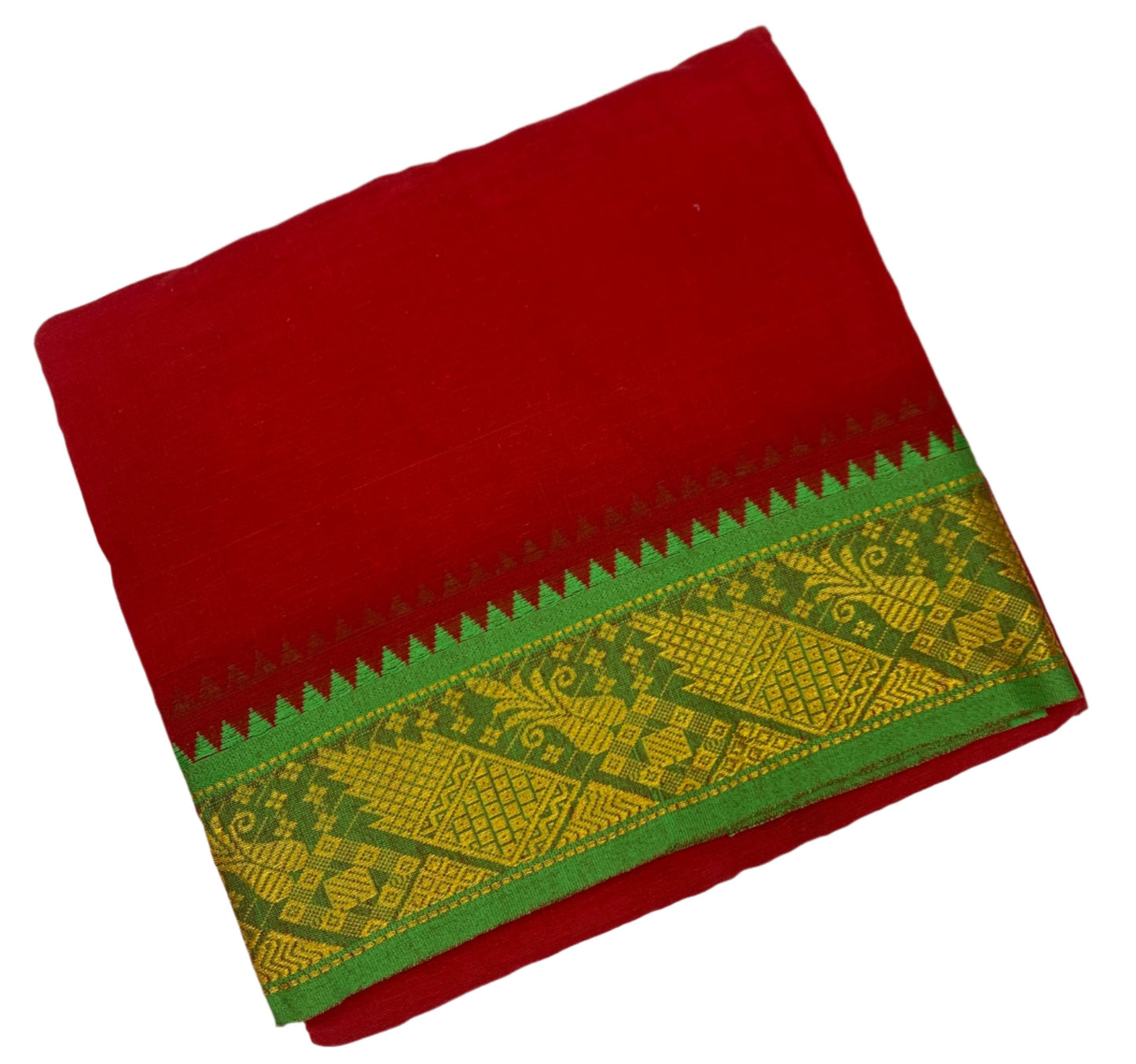 Red Colour Cotton Dhoti 9X5