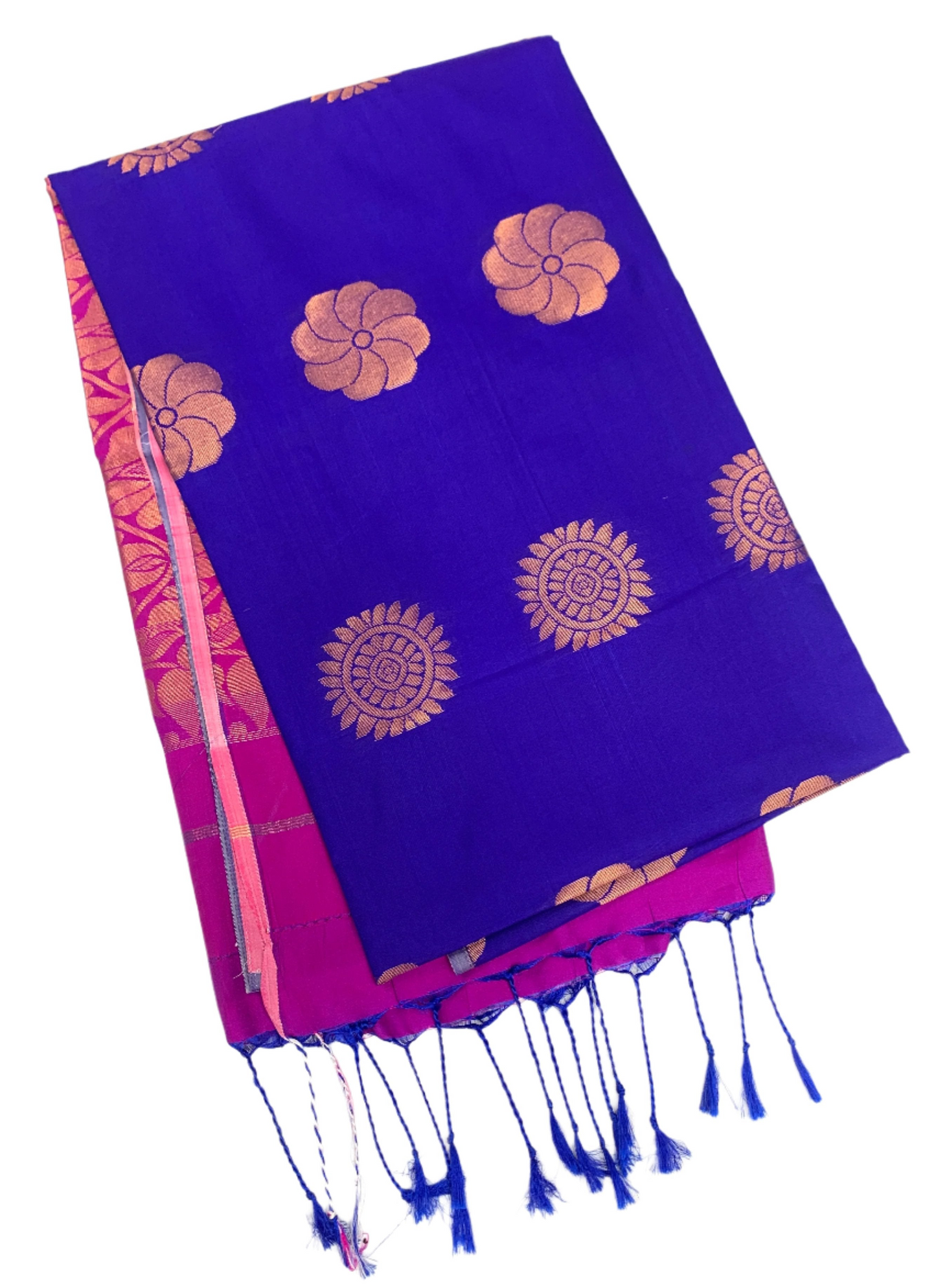 Soft Vegan Silk Saree Blue Colour