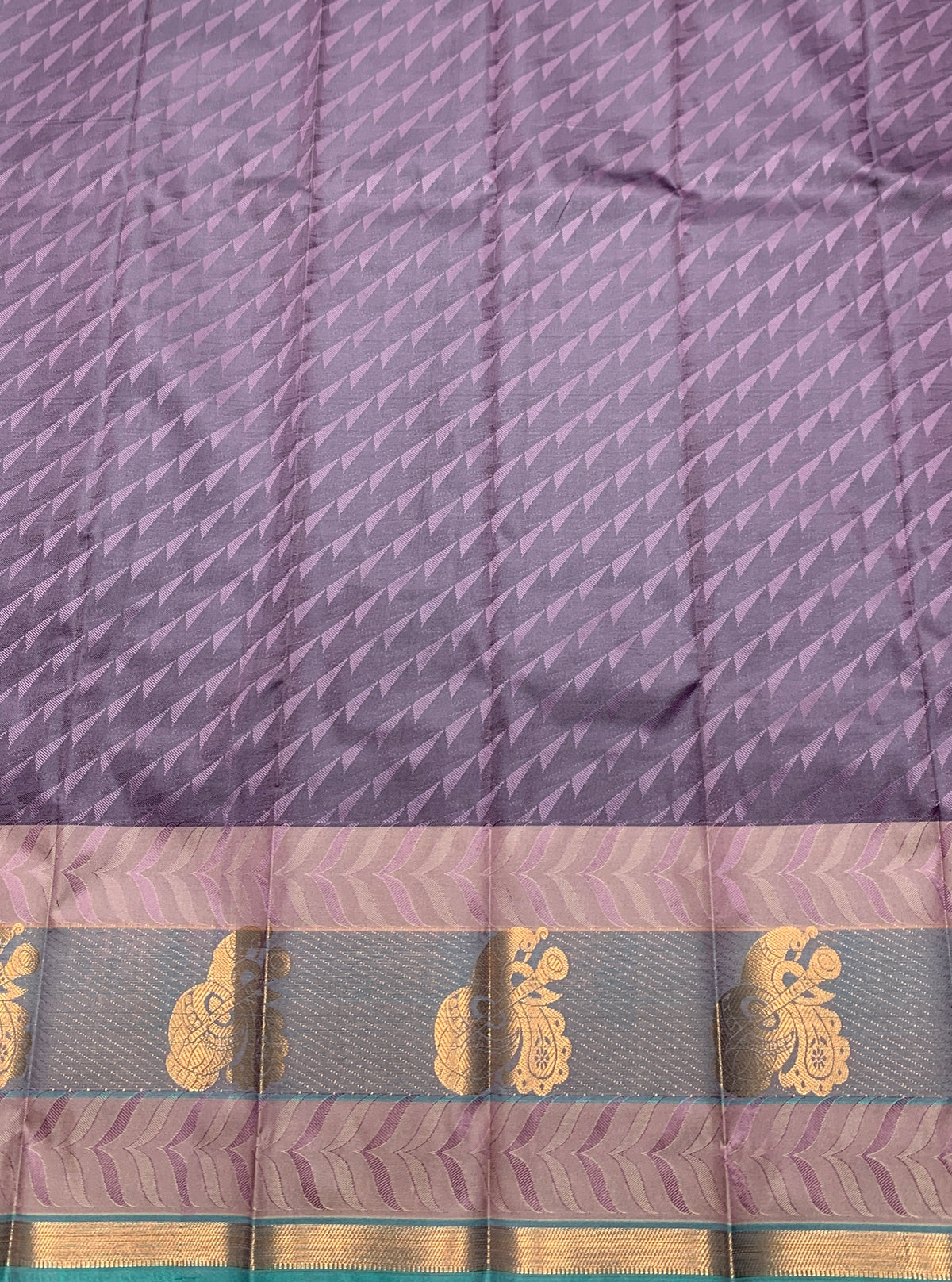 Synthetic Cotton Saree Light Purple Colour with Copper Border