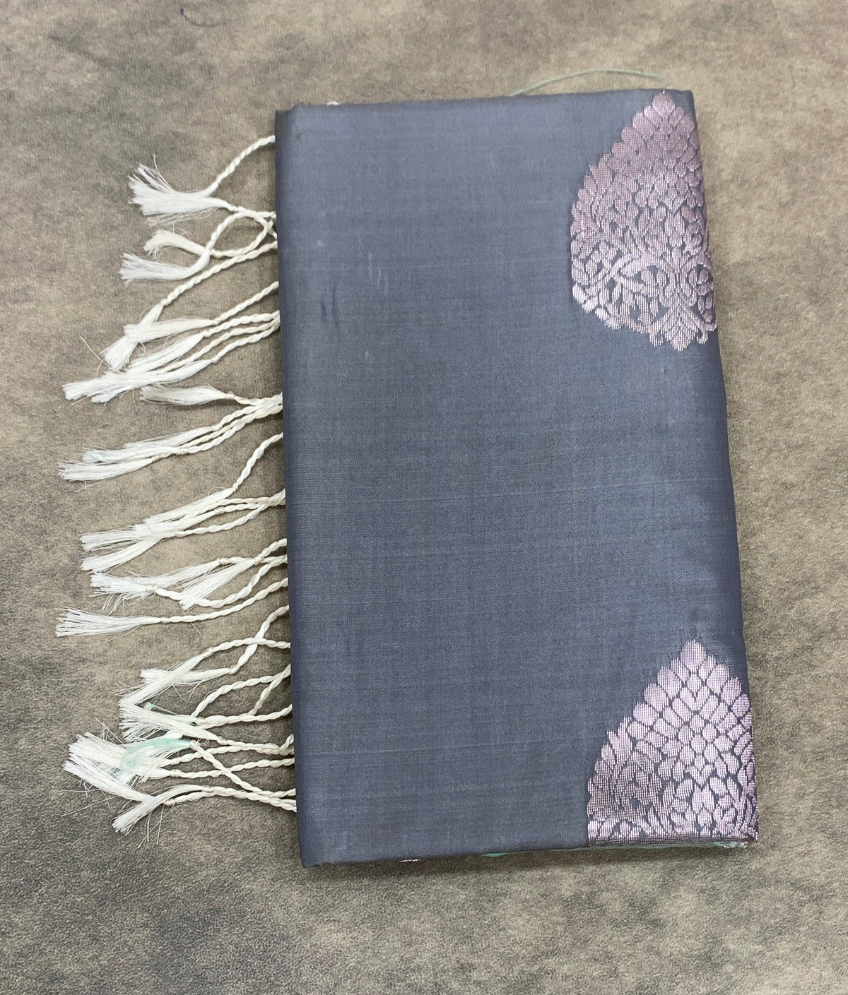 Art Silk Saree Grey Colour with Borderless