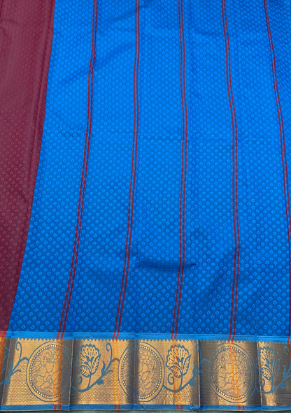 Synthetic Cotton Saree Maroon Colour with Copper Border