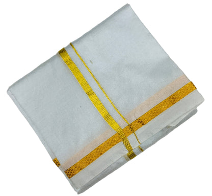 Silk Pooja Towel White Colour