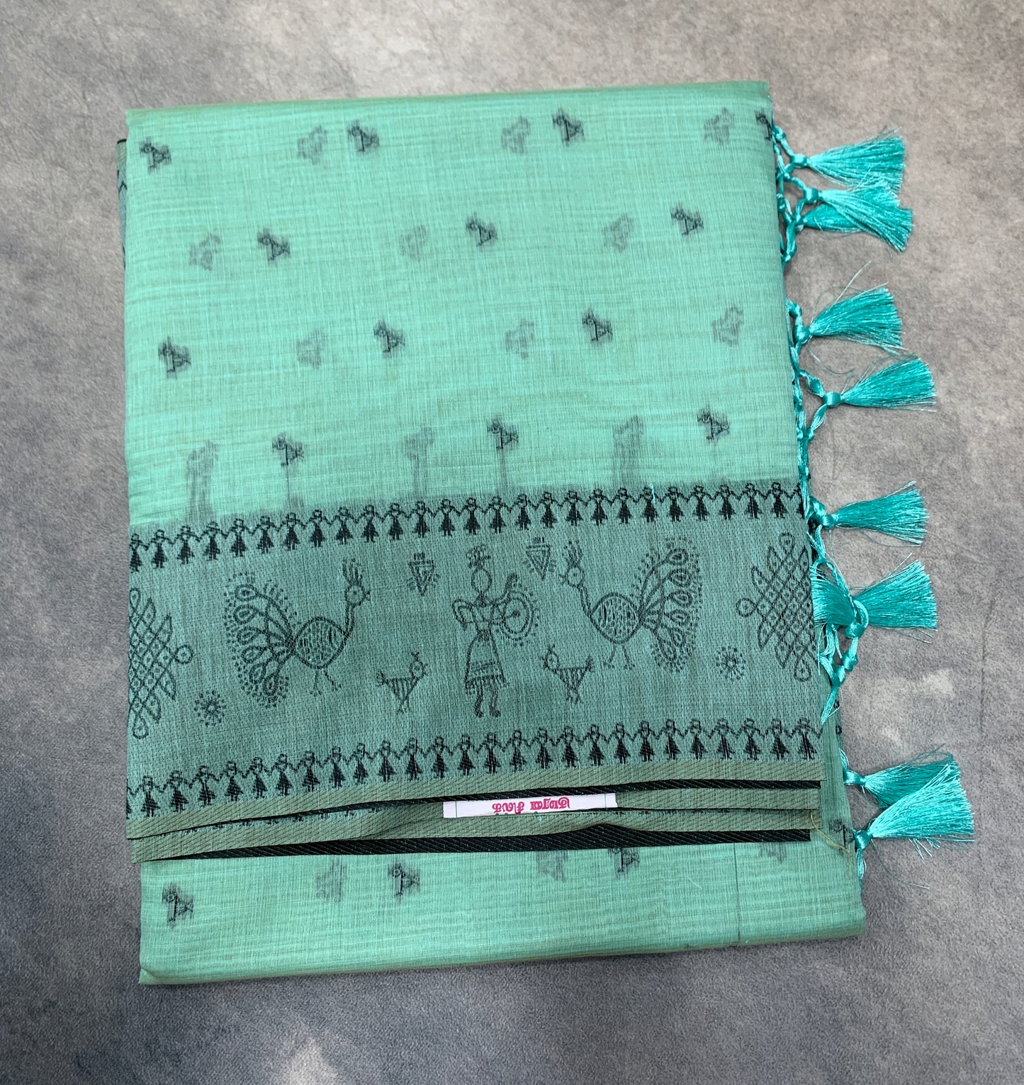Banaras Katan Saree Sapphire Colour with Katan Work Border