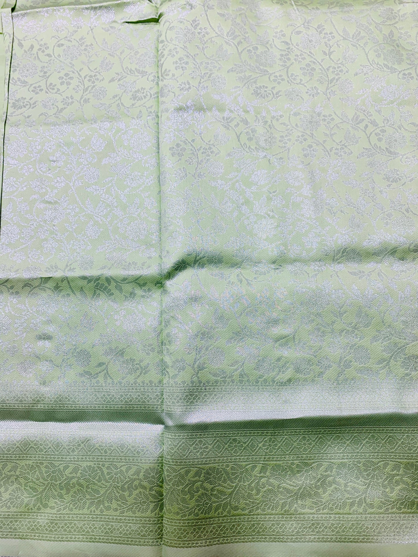 Art Silk Saree Light Green Colour with Self Border