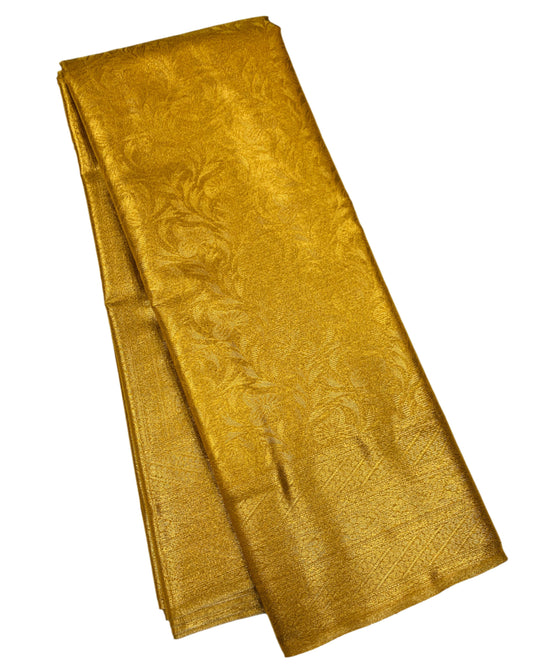 Golden Shade  Soft Kanchi Tissue Pattu Saree with Self Border